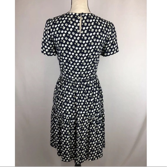 J. Crew Tiered Dress Blurred Floral Navy size 0 - Picture 6 of 8
